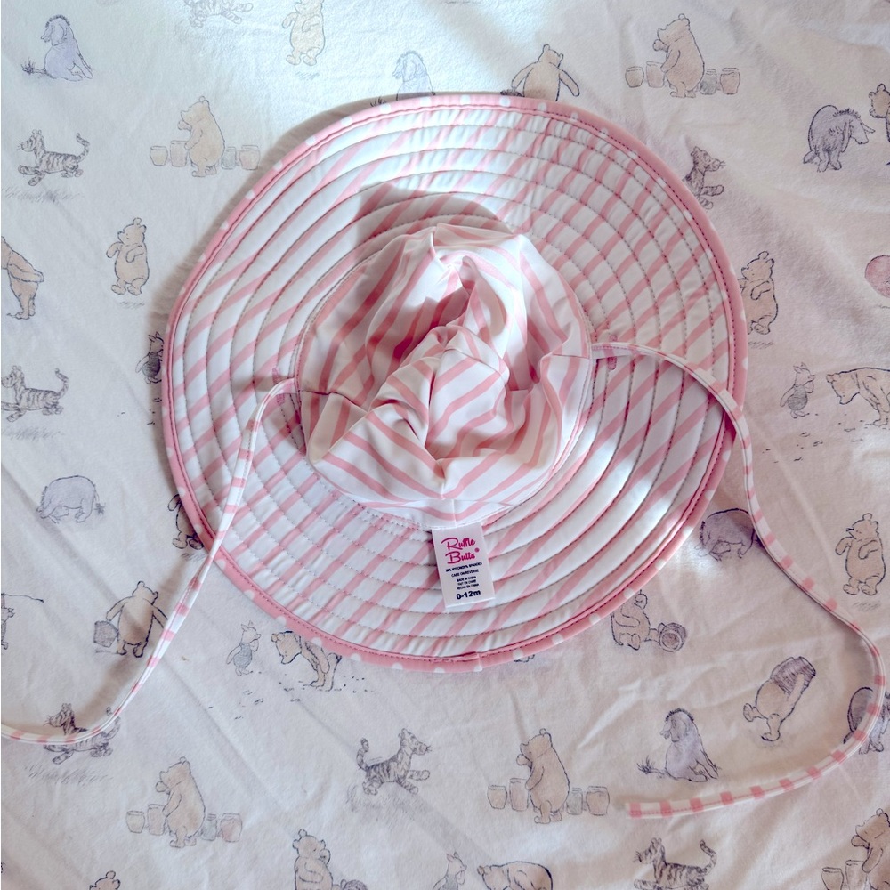Pink reversible Ruffle Butts Sun Hat